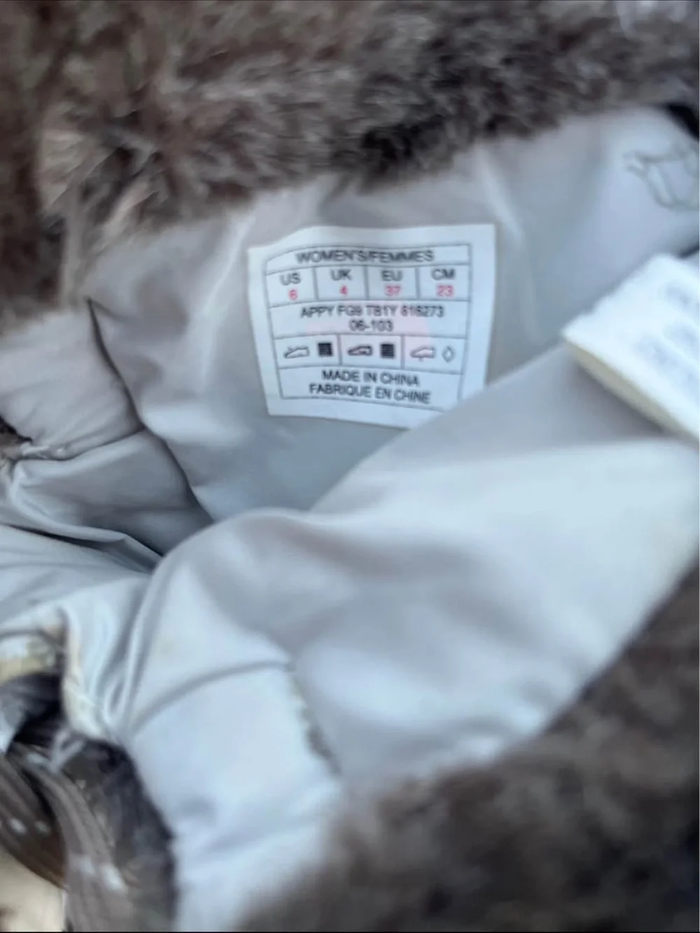 The North Face White and Brown Quilted Faux-Fur Winter Boots